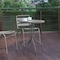 Flash Furniture Bellamy 23.75'' Silver Round Tempered Glass Metal Table TLH-070-1-SV-GG - alternate 2